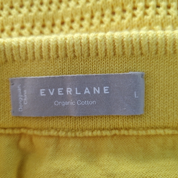 Everlane Crochet Knit Midi Skirt Lemon Yellow Organic Cotton L - Picture 12 of 14